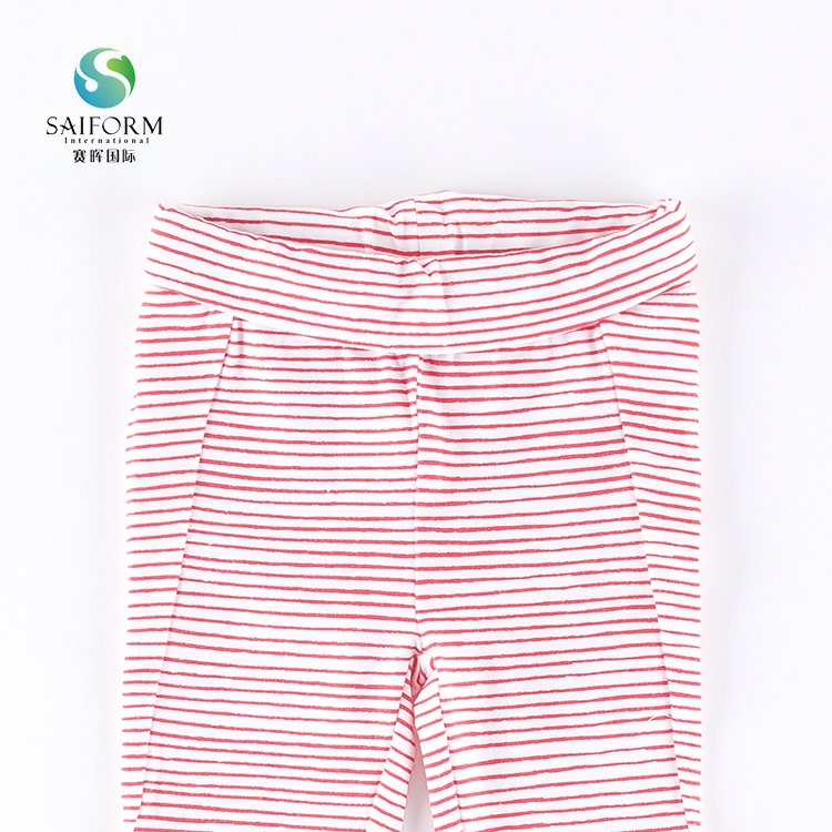 Wholesale red white stripes cotton girls lounge pants